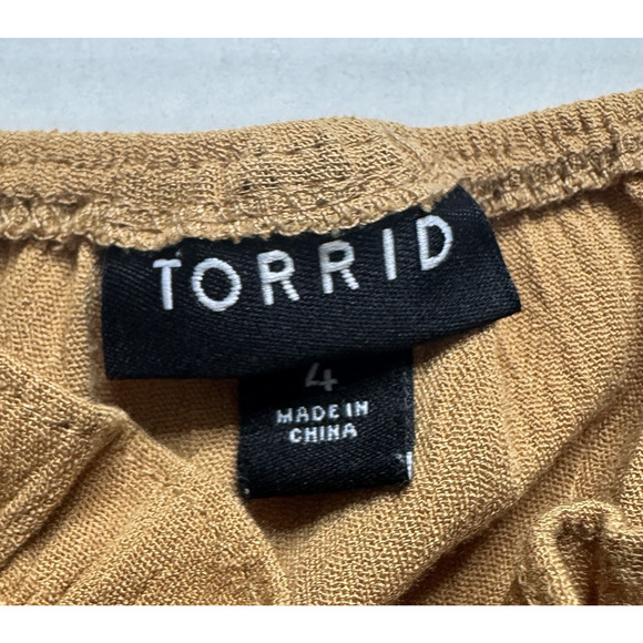 Torrid Womens 4X Tank Feminine Dainty Lightweight Crinkle Gauze Crochet Peplum - Picture 5 of 8